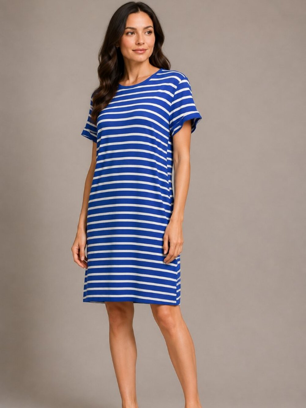 Old Navy Blue & White Striped T-Shirt Dress XL Cotton Stretch